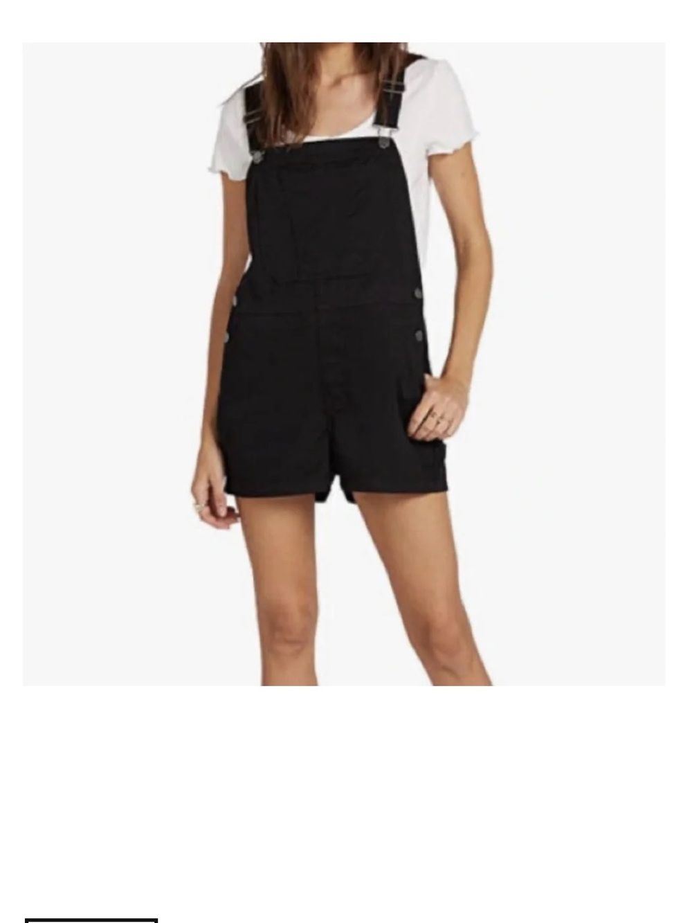 Volcom Black Short Denim Overalls for Women
